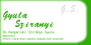 gyula sziranyi business card